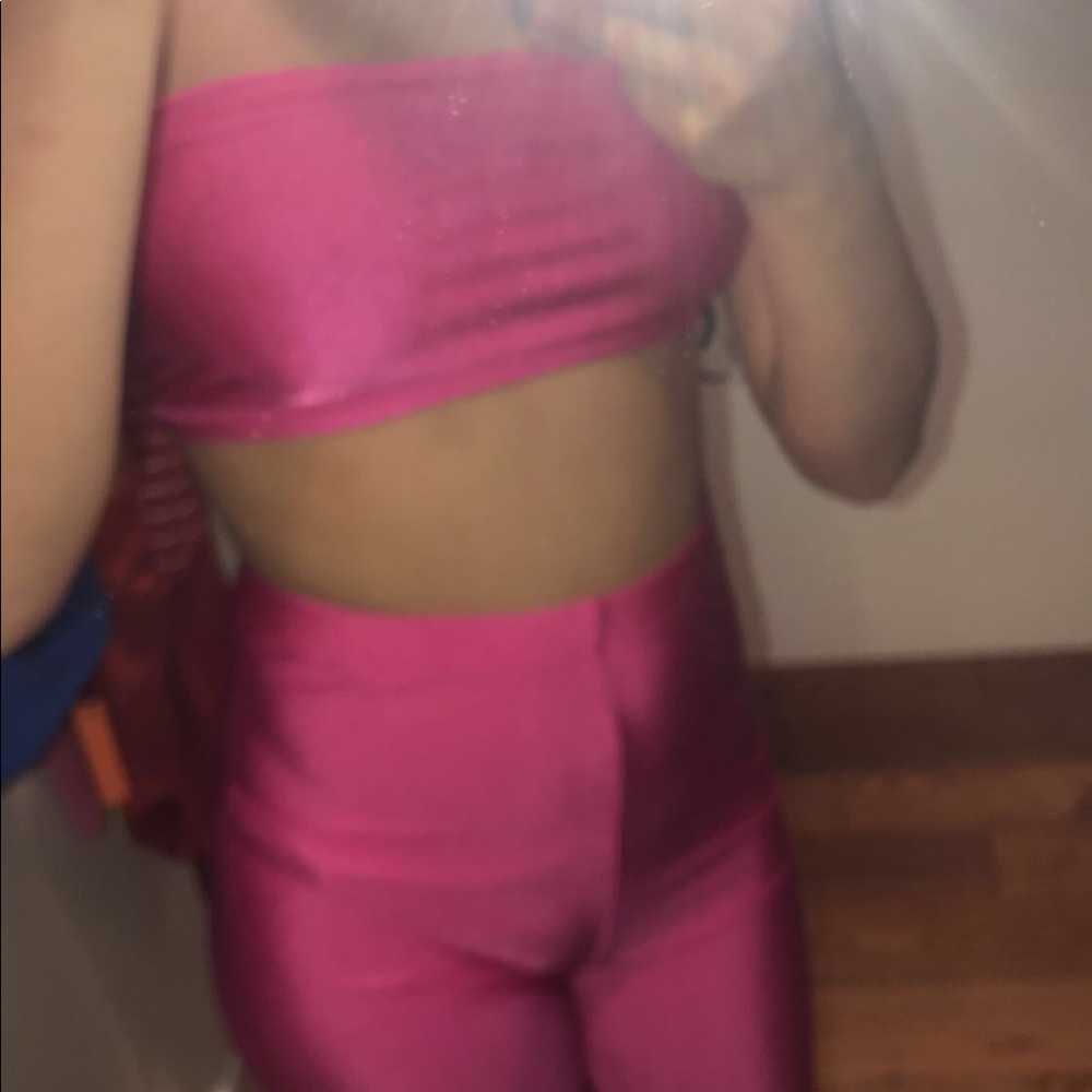 Forever 21 tube top and biker shorts